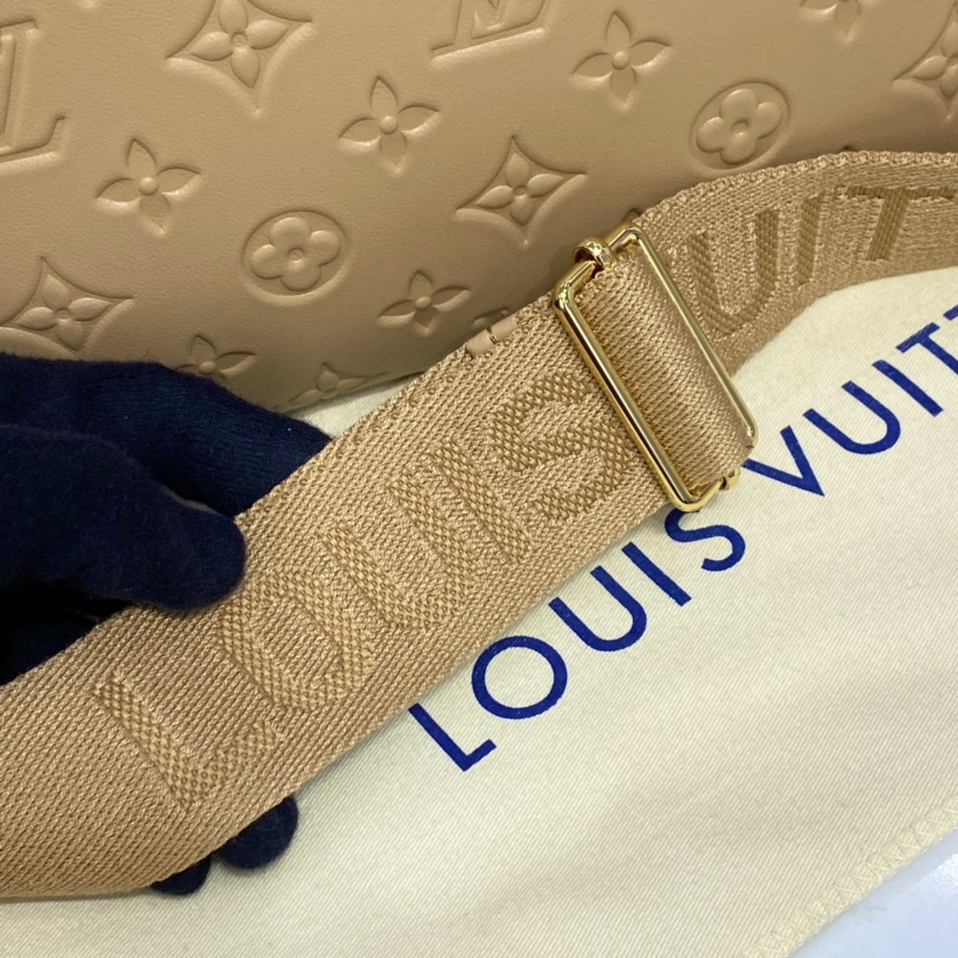 Louis Vuitton COUSSIN PM Handbag Monogram Embossed M57791 Camel